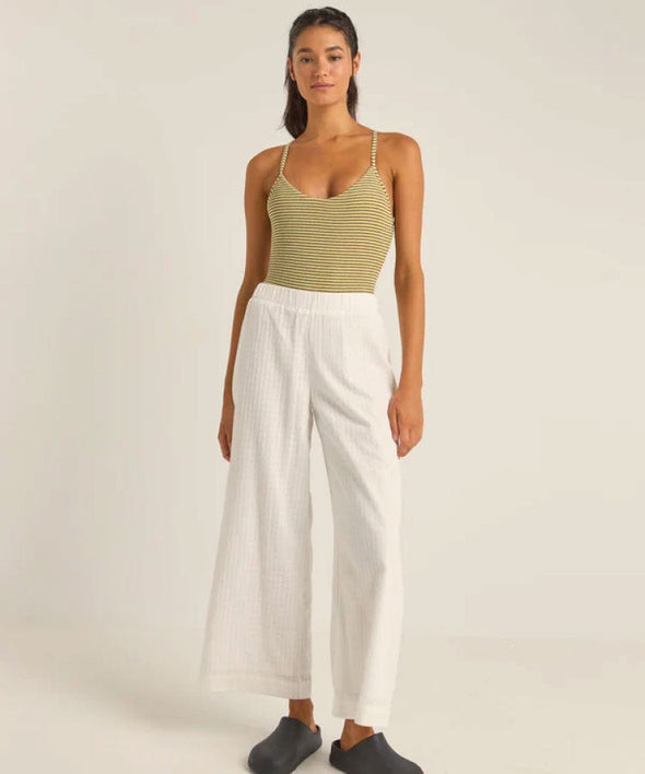 RHYTHM BAREFOOT WIDE LEG BEACH PANT - WHITE