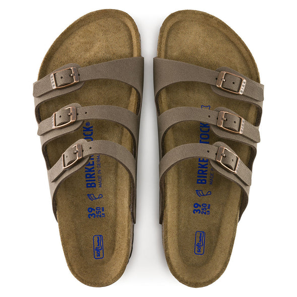 BIRKENSTOCK FLORIDA BIRKIBUC SOFT FOOTBEAD (REGULALR) - MOCHA