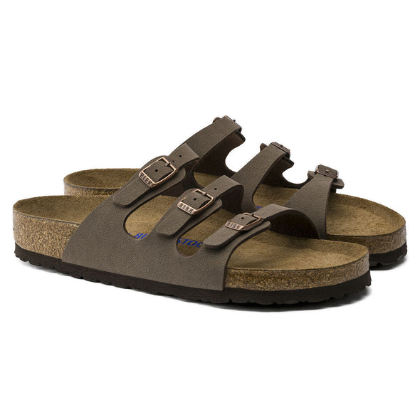 BIRKENSTOCK FLORIDA BIRKIBUC SOFT FOOTBEAD (REGULALR) - MOCHA