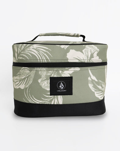 VOLCOM PATCH ATTACK DELUXE MAKEUP BAG - MOSS STONE