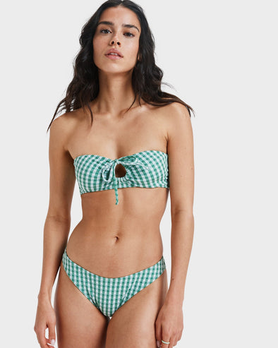 ROXY KIAWE BANDEAU W/ BIKINI HIGH LEG - GMY0