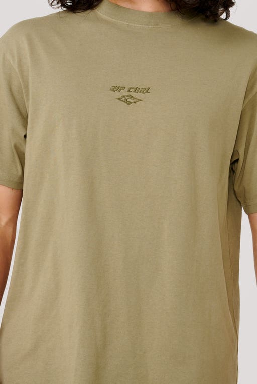 RIP CURL FADE OUT EMB TEE - WASHED MOSS