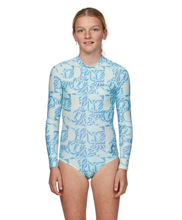 ONEILL GIRLS BAHIA LYCRA BZ LS SURFSUIT - GIRLS CHECK MOSAIC