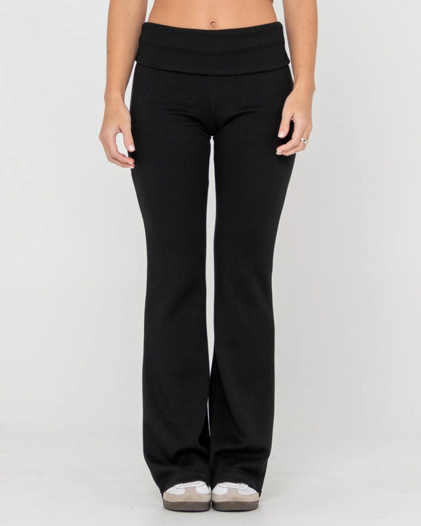 RUSTY HILTON LOW RISE BOOTLEG TRACK PANT - BLACK