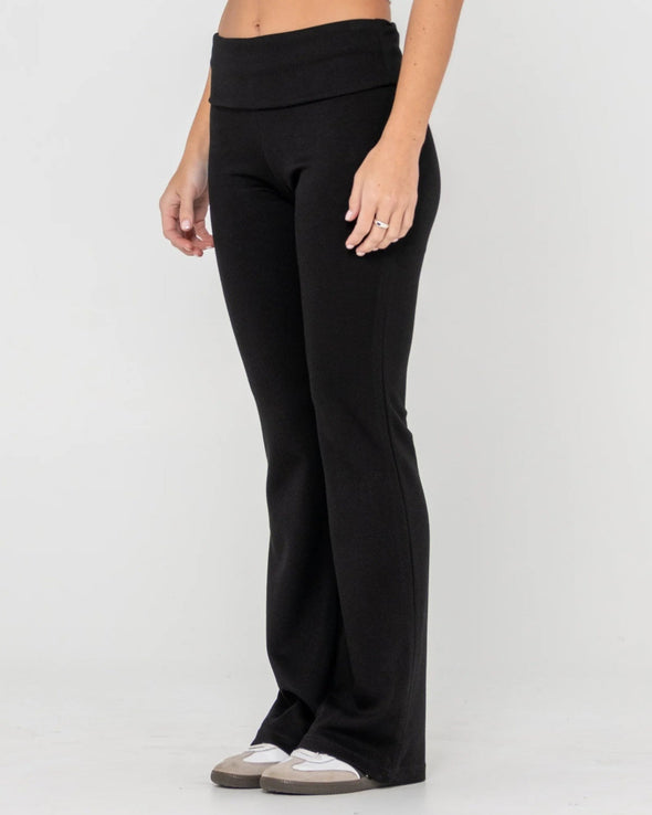 RUSTY HILTON LOW RISE BOOTLEG TRACK PANT - BLACK