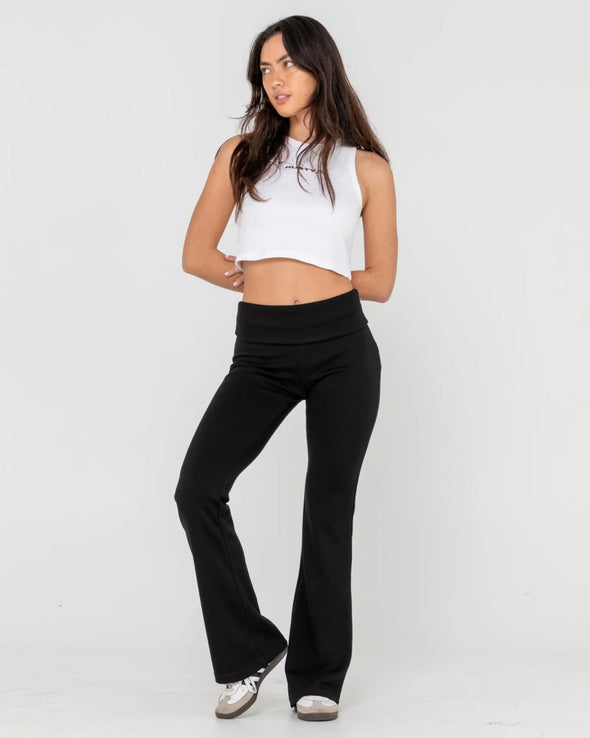 RUSTY HILTON LOW RISE BOOTLEG TRACK PANT - BLACK