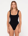 RUSTY SANDALWOOD RETRO ONE PIECE - BLACK