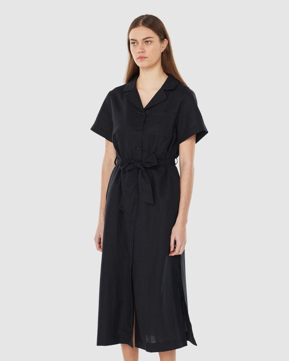 RUSTY LIN-IN SS DAZE MIDI DRESS - BLACK