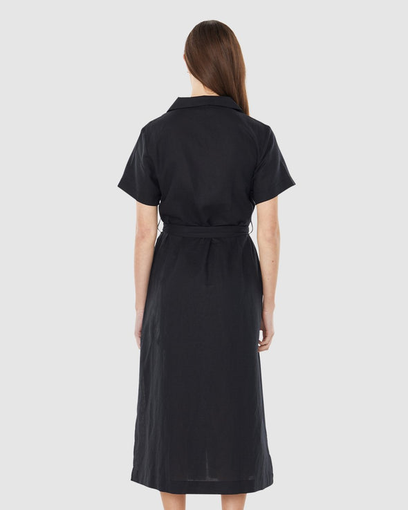 RUSTY LIN-IN SS DAZE MIDI DRESS - BLACK