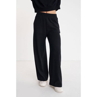 HUFFER MERINO LOUNGE PANT - BLACK