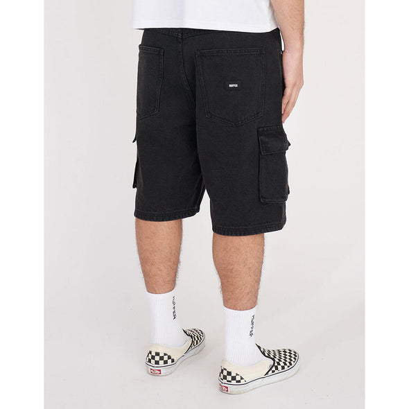 HUFFER XTRA BAGGY CARGO SHORT - BLACK WASH