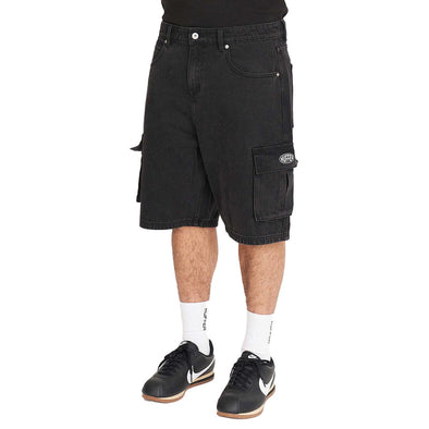 HUFFER XTRA BAGGY CARGO SHORT - BLACK WASH