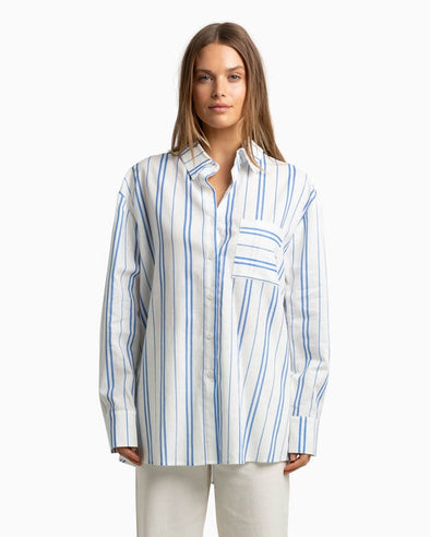 HURLEY LA MER LS SHIRT - MARSHMALLOW