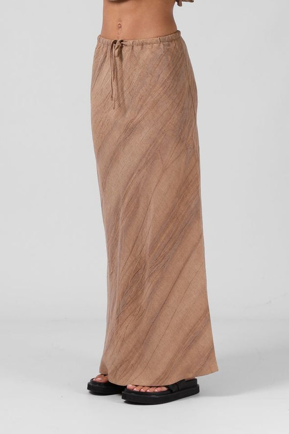 RPM ISABELLA MIDI SKIRT - CINNAMON