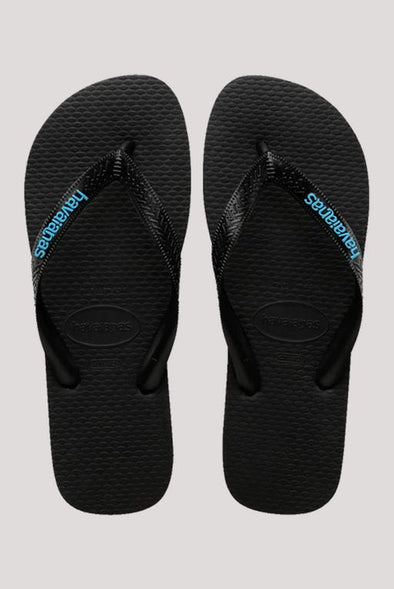 HAVAIANAS LOGO FILETE - BLACK/BLUE
