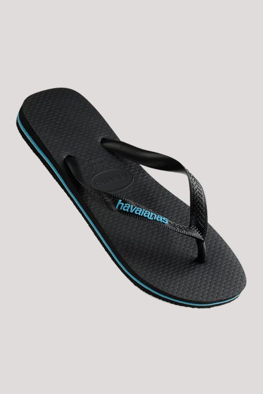 HAVAIANAS LOGO FILETE - BLACK/BLUE