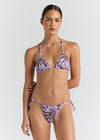 POOLSIDE PARADISO ZANZIBAR SLIDE STRING TIE TOP W/ SLIDE STRING TIE BOTTOM - LILAC