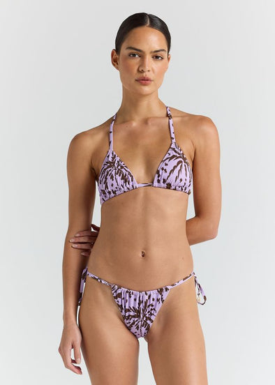 POOLSIDE PARADISO ZANZIBAR SLIDE STRING TIE TOP W/ SLIDE STRING TIE BOTTOM - LILAC