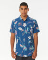 RIP CURL MOD TROPICS S/S SHIRT - WASHED NAVY