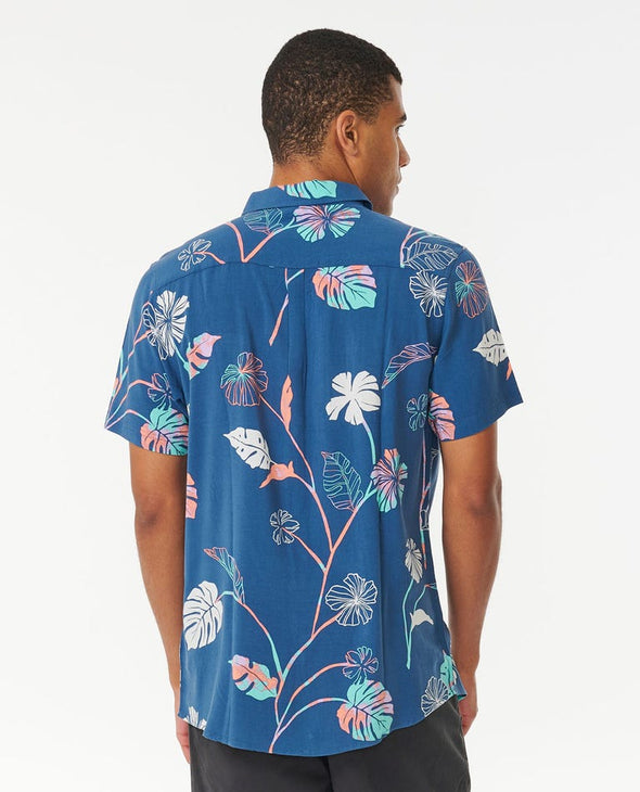 RIP CURL MOD TROPICS S/S SHIRT - WASHED NAVY