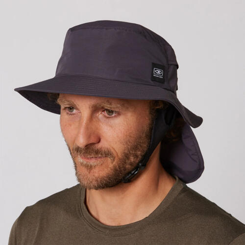 OCEAN AND EARTH INDO STIFF PEAK SURF HAT - CHARCOAL