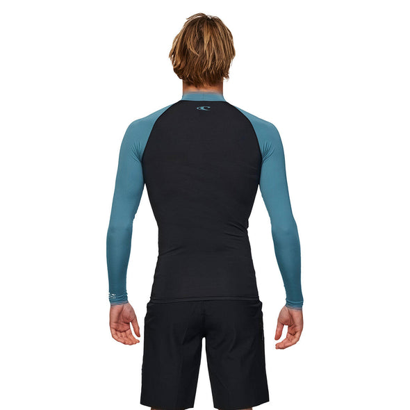 ONEILL REACTOR BLOCK UV LS RASH VEST - BLACK/DEEP TEAL