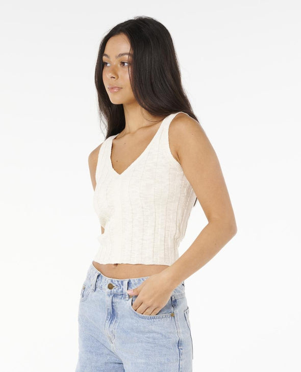 RIP CURL SUNSET LUAU KNIT TOP - OFF WHITE