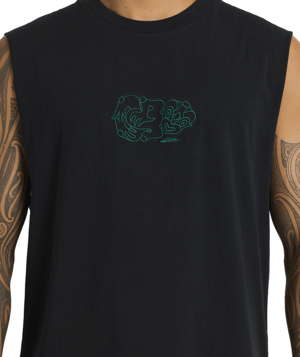 QUIKSILVER TIKI MUSCLE - BLACK