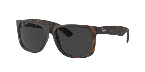 RAYBAN JUSTIN RUBBER HAVANA W/ DARK GREY POLARIZED