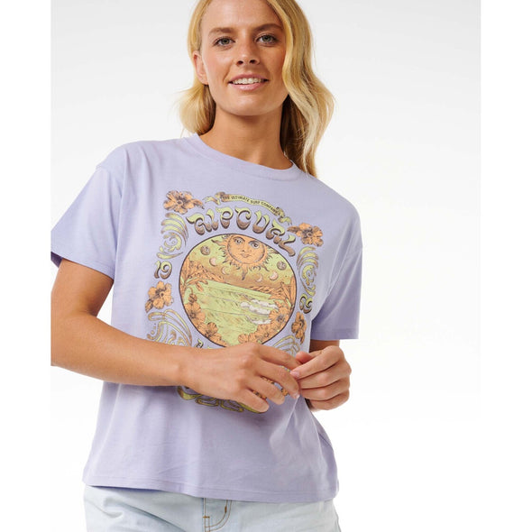 RIP CURL CELESTIAL SEARCH RELAXED TEE - DUSTY LILAC