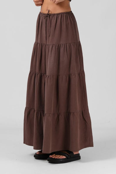 RPM RUBY MAXI SKIRT - CHOCOLATE
