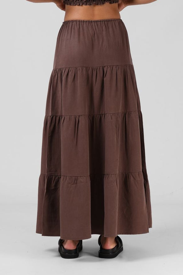 RPM RUBY MAXI SKIRT - CHOCOLATE