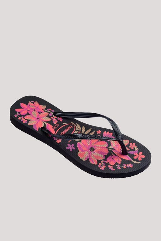 HAVAIANAS SLIM ORGANIC - BLACK/PINK/LEMONADE