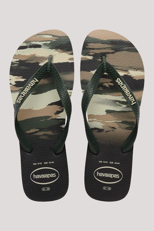 HAVAIANAS TOP CAMU - BLACK/GREEN OLIVE
