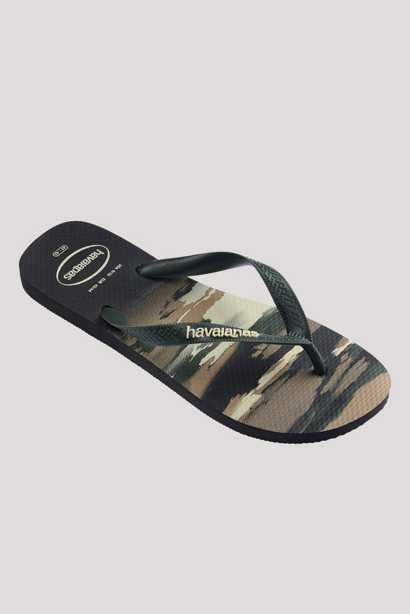 HAVAIANAS TOP CAMU - BLACK/GREEN OLIVE
