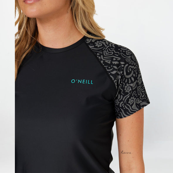 ONEILL SALINA SS SURF TEE - BLACK TIDEPOOL