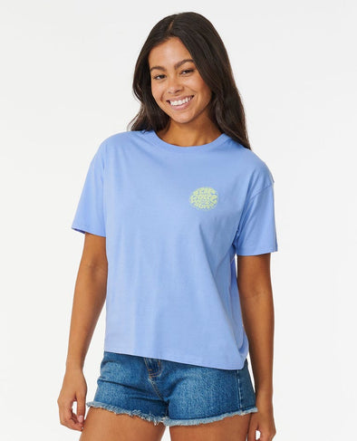 RIP CURL WETTY ICON RELAXED TEE - MID BLUE