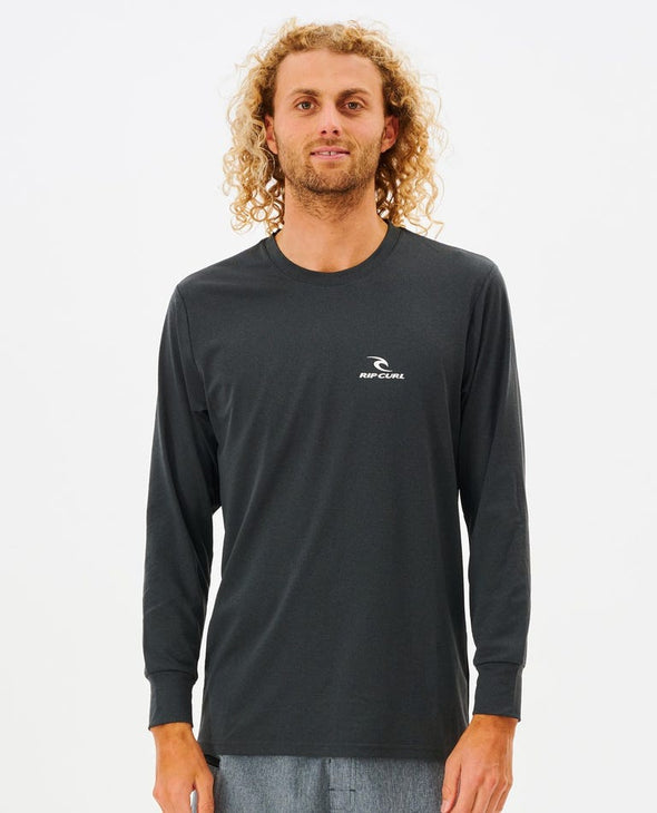 RIP CURL SEARCH SERIES L/S UV TEE RASHVEST - BLACK MARLE