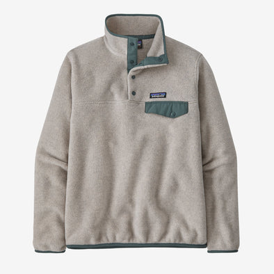 PATAGONIA W'S LW SYNCH SNAP-T P/O - OATMEAL HEATHER W/ NOUVEAU GREEN