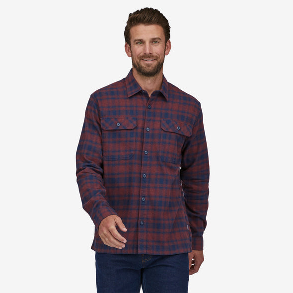 PATAGONIA M'S L/S ORGANIC COTTON MW FJORD FLANNEL SHIRT - SEQUOIA RED