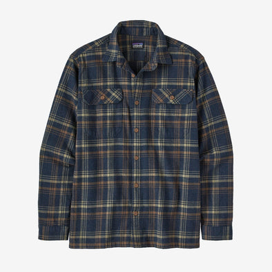 PATAGONIA M'S L/S ORGANIC COTTON MW FJORD FLANNEL SHIRT - DRIFTED: NEW NAVY