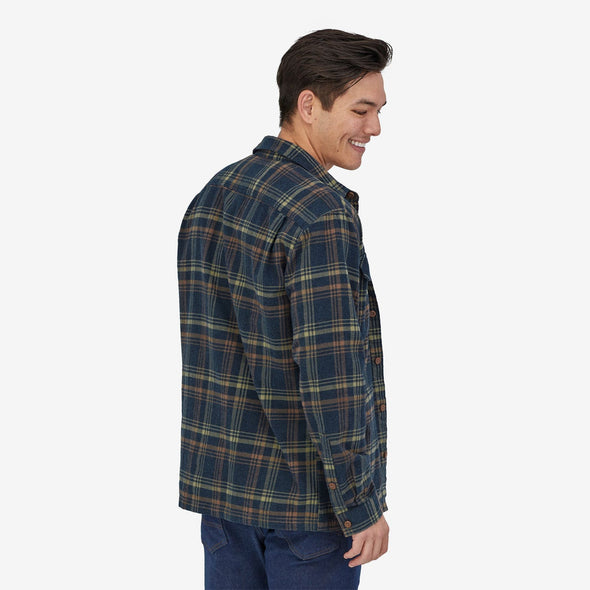 PATAGONIA M'S L/S ORGANIC COTTON MW FJORD FLANNEL SHIRT - DRIFTED: NEW NAVY
