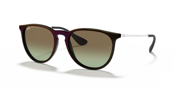 RAYBAN ERIKA MIRROR RED ON BLACK W/ GREEN GRADIENT BROWN