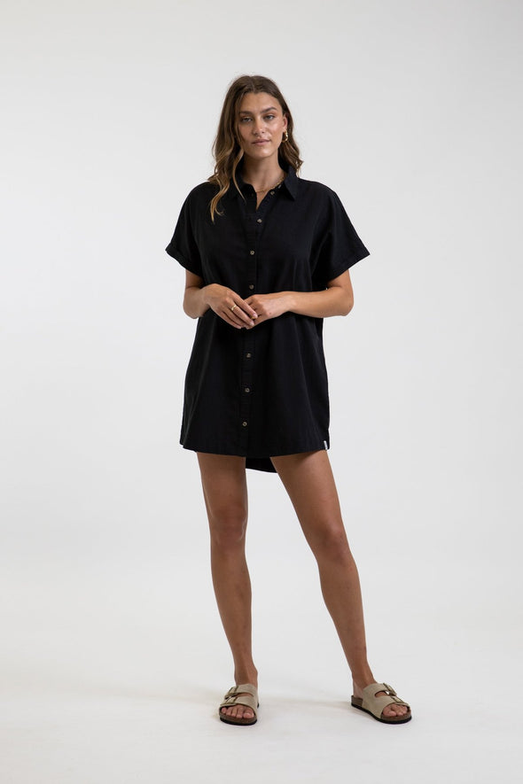 rhythm classic linen shirt dress Rhythm Classic Linen Shirt Dress
