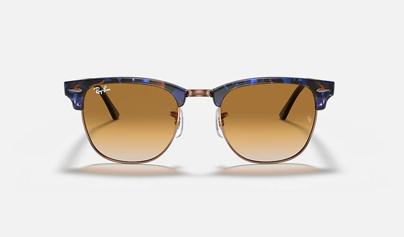 RAY BAN CLUBMASTER SPOTTED BROWN/BLUE W/ CLEAR GRADIENT