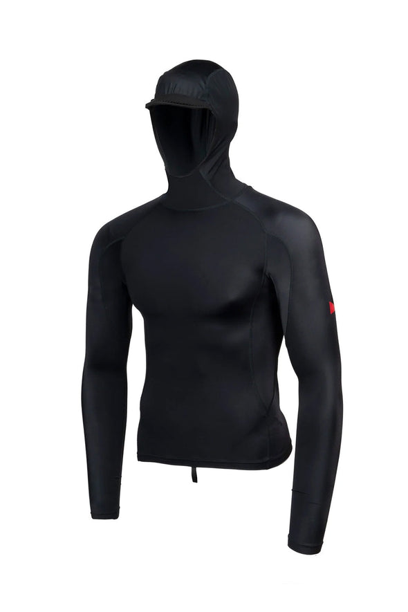 FLORENCE MARINE X STANDARD ISSUE LONG SLEEVE HOODED RASH GUARD - BLACK