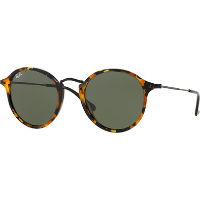 RAY BAN ROUND SPOTTED BLACK HAVANA W/G-15 GREEN - AC