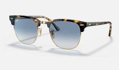 RAY BAN CLUBMASTER YELLOW HAVANA W/ CLEAR GRADIENT BLUE