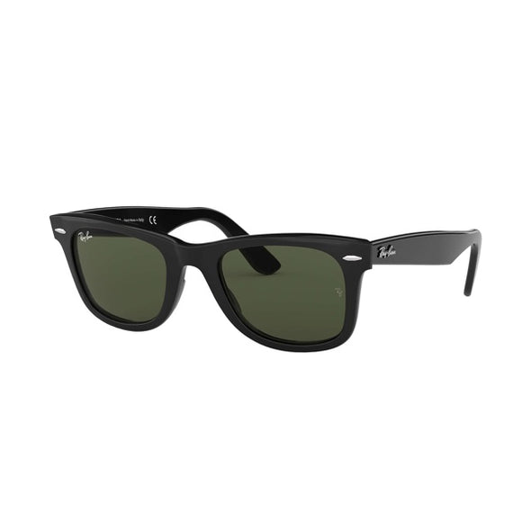 RAY BAN WAYFARER BLACK W/ G-15 GREEN AC - 50