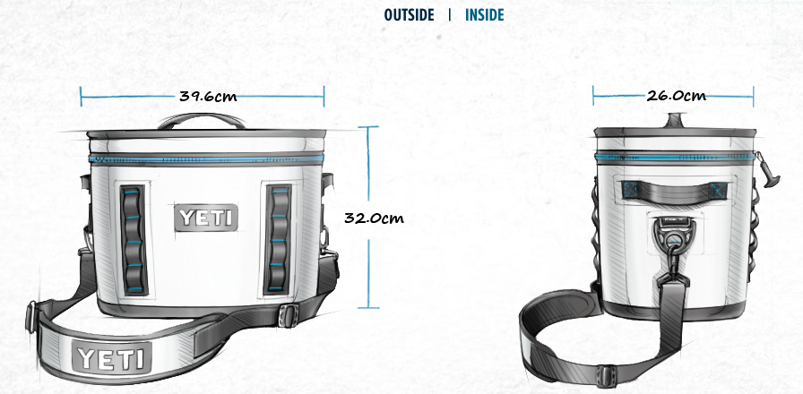 Yeti hopper deals flip 18 dimensions